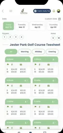 Booking Screen screenshot
