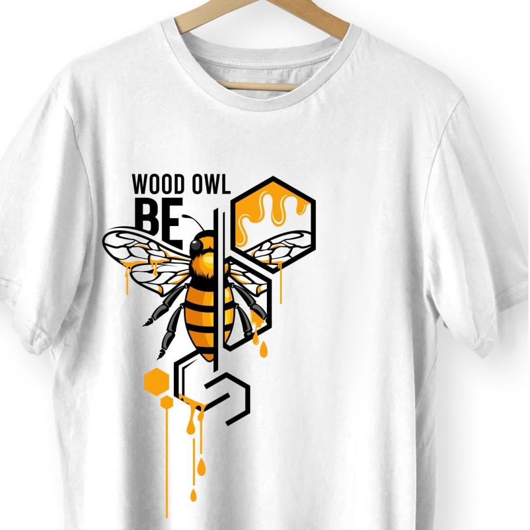 Wood Owl “Bee” Custom Apparel Design