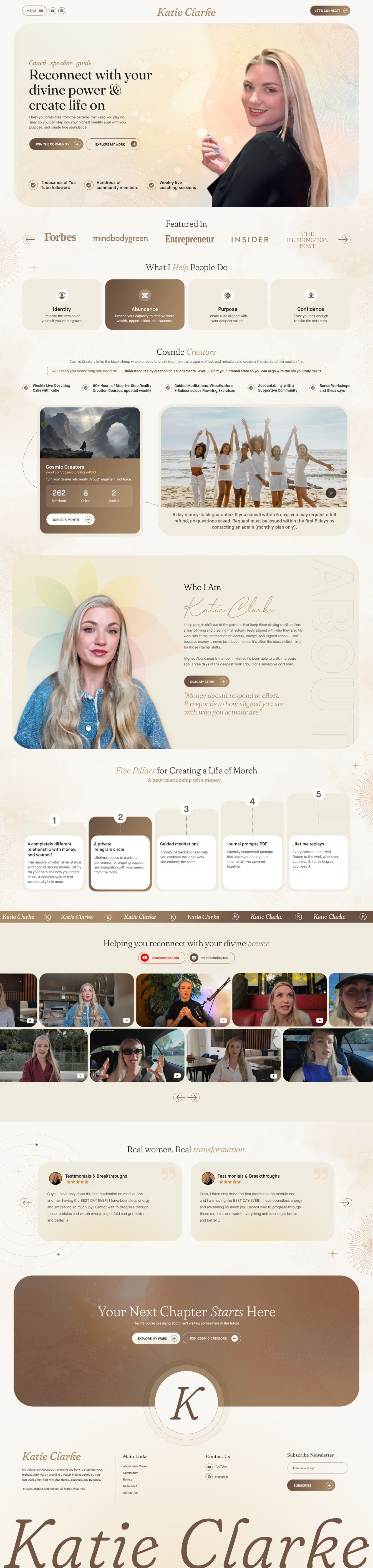 Katie Clarke – Personal Brand Website Design
