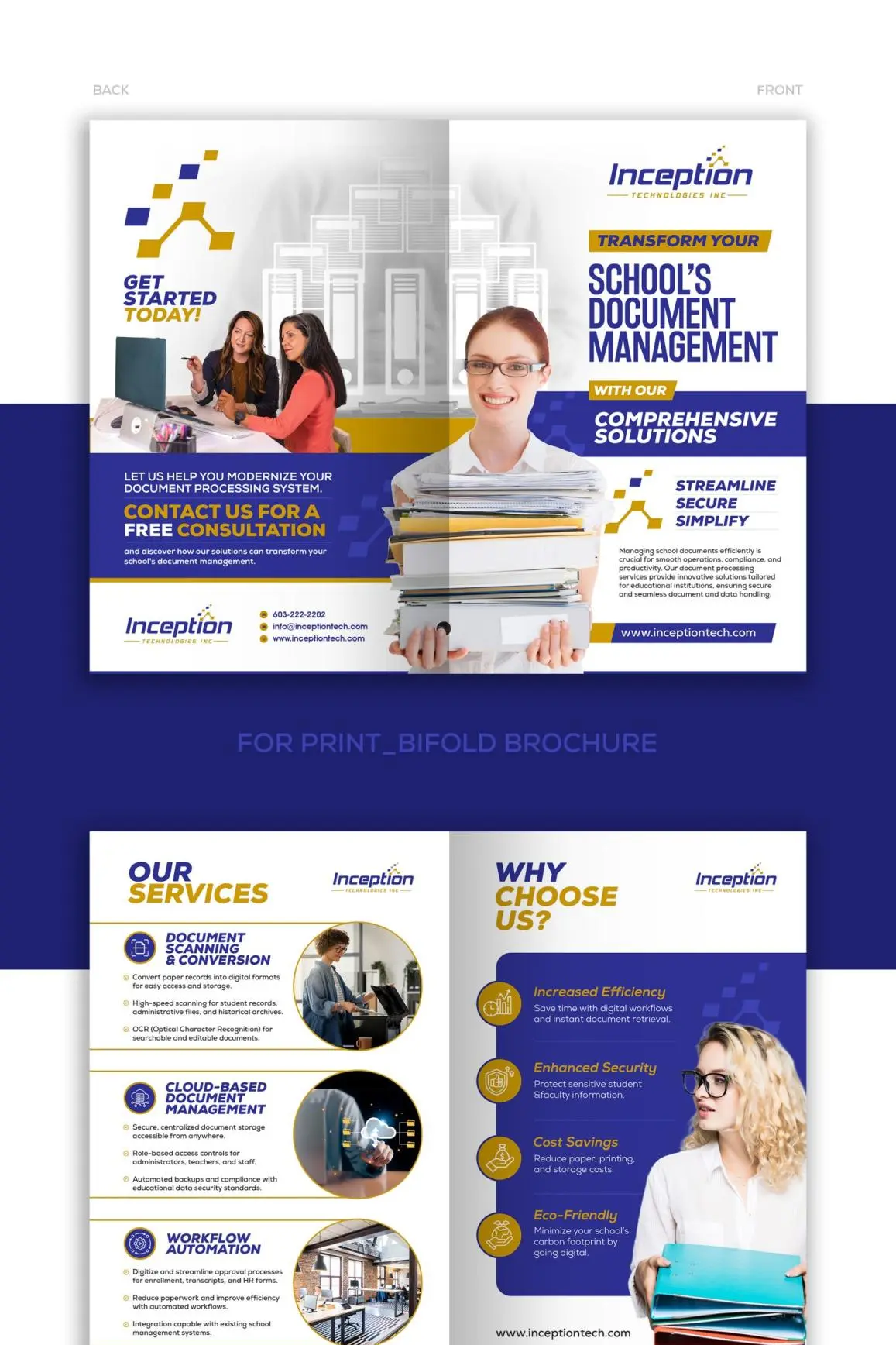 Inception Technologies Bifold Brochure.