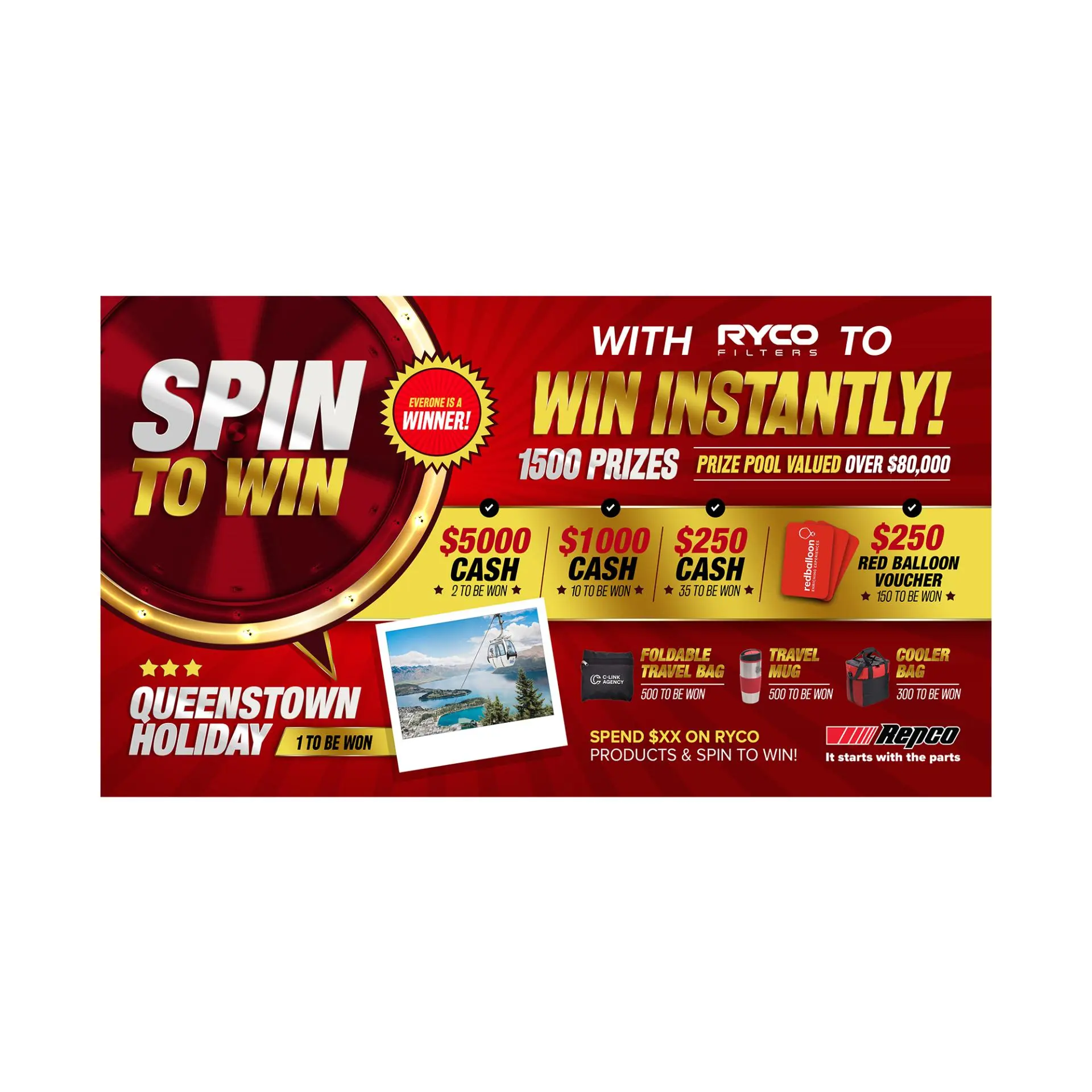 Ryco Filters “Spin to Win” Postcard