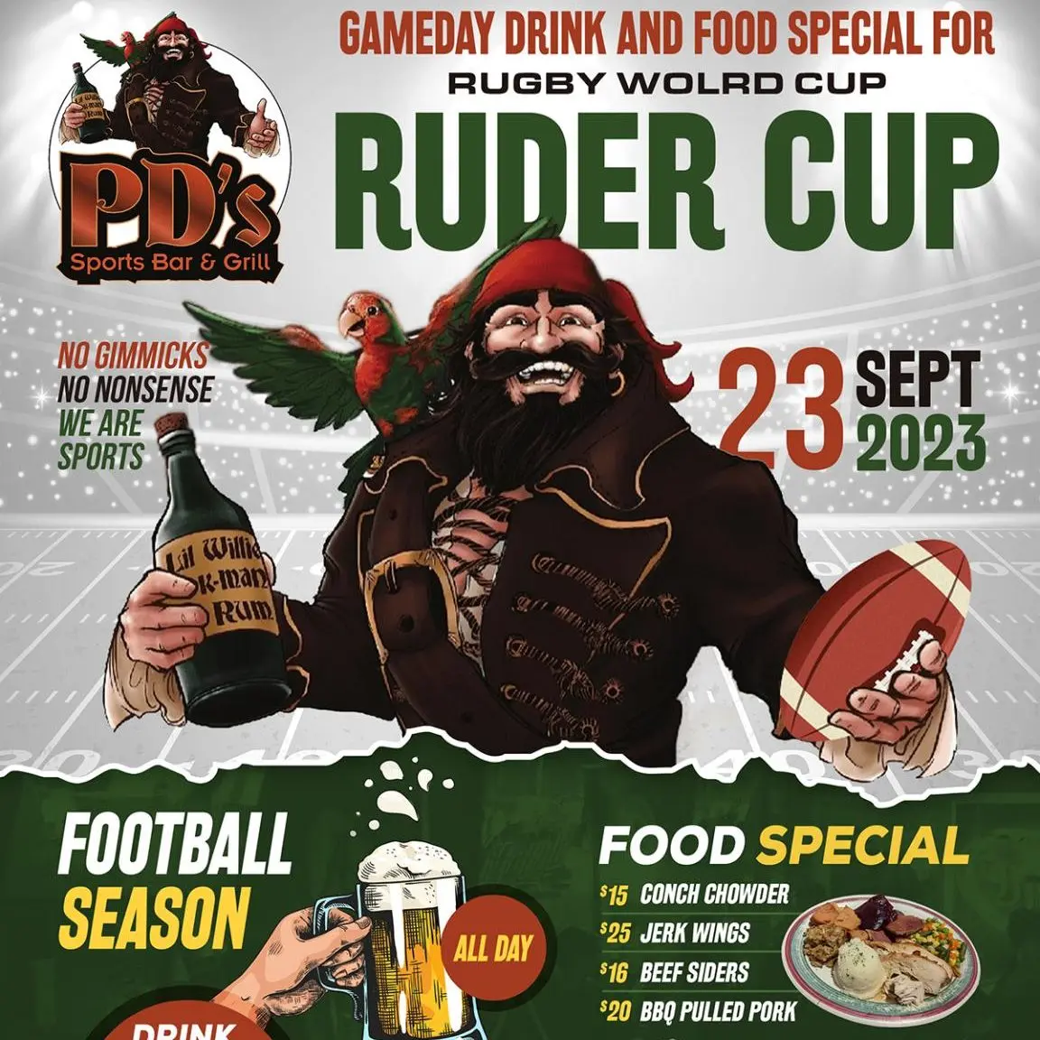 PD’s Sports Bar & Grill Event Poster