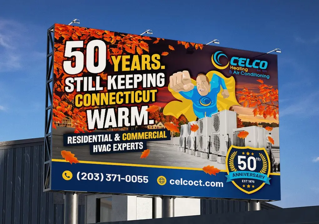 Celco Heating & Air Conditioning- Fall Billboard Design