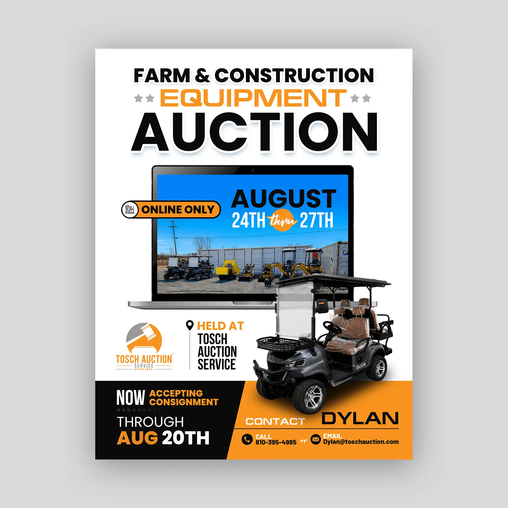 Online Farm & Construction Equipment Auction Flyer