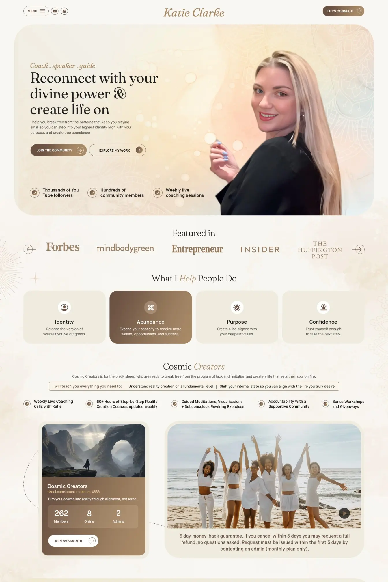 Katie Clarke – Personal Brand Website Design